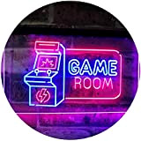 Game Room Arcade TV Man Cave Bar Club Dual Color LED Enseigne Lumineuse Neon Sign Bleu et Rouge 300 x ...