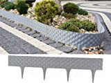 GardenPlast® Palissade en rotin - Bordure de jardin en palissade - Aspect rotin - 8 m - Graphite