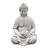 gartendekoparadies.de Figure de Pierre Massive de Bouddha avec Vasque en Pierre reconstituée, résistant au Gel