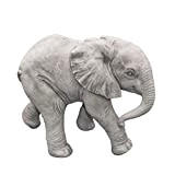 gartendekoparadies.de Figure de Pierre Massive éléphant Africain Femelle décoration de Jardin décoration de Chambre en Pierre reconstituée, résistant au Gel