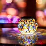 Gearmax® Magie Mosaic Globe Lampe Solaire Décoration Lumineuse Veilleuse Table Night Light pour Fête,Soiree, Jardin, Stylo Porte