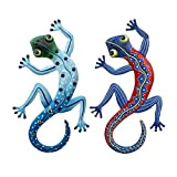 Gecko Salamandre -métal Gecko Wall Art Decor, 16,5 * 29 Cm Gecko Decor Pour Cour, Clôture, Jardin, Maison, Sculptures Murales ...