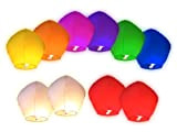 Gift_Shop yg-900 Lot de 20 lanternes Chinoises Volantes colorées, Métal Plastique, différents Coloris, 33 x 86 cm