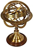 Globe terrestre armillaire céleste en laiton avec gravure du zodiaque