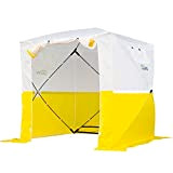 Goutime Tentes instantanées,2x2m Imperméable Barnum pliant de camping,Multifonction Tentes D'ActivitéS,Blanc plus jaune