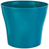 greemotion Pot de fleur rond 13cm Tulipan couleur bleu turquoise - Pot à fleurs élégant en plastique pour l’intérieur et ...