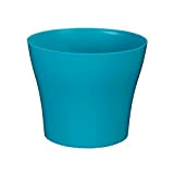 greemotion Pot de fleur rond 15cm Tulipan couleur bleu turquoise - Pot à fleurs élégant en plastique pour l’intérieur et ...