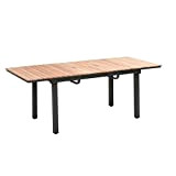 greemotion Table de Balcon Extensible Mackay, Table de Jardin Cadre Aluminium Plateau en Bois d'acacia FSC® 100%, env. 160/220 x ...