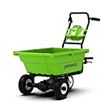 Greenworks Chariot de Jardin 40V 100kg Charge Maximale Chariot à 3 Roues Autopropulsé Contrôle de la Vitesse de la Brouette ...