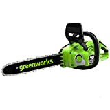 Greenworks GD24X2CS36 Tronçonneuse à Batterie Moteur Sans Balais, Longueur Guide-Chaîne 35 cm, Vitesse 20 m/s, 3,7 kg, Graisseur Automatique, Anti-rebond ...