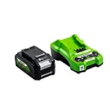 Greenworks Tools Batterie G24B4 et Chargeur G24UC (Li-Ion 24V 4Ah 60W puissance 120 minutes de temps de charge à 4Ah ...