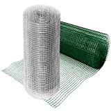 Grillage vert pour volière - Tissé en carré - Revêtement en PVC - Casa Pura 100 cm (H) x 1000 ...