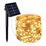 Guirlande lumineuse solaire en cuivre 100 micro LED blanc chaud SKINNY SOLAR 11.90m 8 modes