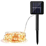 Guirlande lumineuse solaire LED 3 m 30 LED en fil de cuivre étanche IP65 Lampe décorative d'extérieur 2 modes pour ...