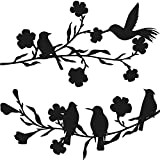 Gukasxi Art Mural en Métal Oiseau sur Une Branche, Décoration Murale en Métal avec Silhouette D'oiseau, Pie sur Une Branche ...