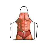 GZGXKJ 2 Pcs Tablier de Cuisine Drôle Tabliers pour Barbecue 3D Muscle Man Bikini Ladies Tablier Cuisine Creatif Tablier de ...