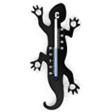HAB & GUT - TG001 - Noir - Thermomètre de fenêtre Gecko de métal, 14 cm avec 4 ventouses puissantes ...