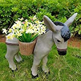 HAOLI Ornement d'âne de Jardin, Disposition de Balcon extérieur Mignon Petit âne, Sculpture de Jardin pour Villa de pelouse