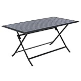 Hespéride HES-139946 Table Pliante rectangulaire Azua-6 Places-Graphite, Aluminium, Large