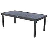 Hespéride Table de Jardin Extensible 12 Personnes Piazza - L. 200/320 cm - Noir Graphite