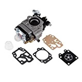 Hicello Carburateur pour Débroussailleuse 43cc 52cc Carbu Kit de Réparation avec Joint Membrane Ampoule Carburateur de Tondeuse Remplacement taille haie ...