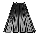 HoitoDeals Lot de 12 plaques de toit ondulées noires en métal galvanisé pour garage et abri de jardin