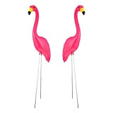 Holibanna 2 Pièces Flamingo Debout Ornement De Jardin Flamant Rose en Plastique Jardin Statues Décor Flamingo Sculpture pour Arrière-Cour Porche ...