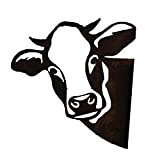 HUANGA 1 Pc Peeping Cow Métal Art Ferme Furtivement Décor De Vache Évider Vache Silhouettes Pieu Animal Jardin Sculpture en ...