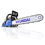 Hyundai Tronçonneuse à essence sans fil, 62 cc, 2 temps - Barre de coupe de 51 cm