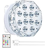 Idealife lumière LED Rechargeable Grandes 20-LED Submersible avec telecommande RGB LED de Couleur décorative étanche veilleuse eclairage Aquarium LED Lampe ...