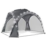 IDMarket - Tente dôme Gris Anthracite 3,5 M avec LED