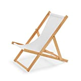 IMPWOOD Chaise longue de jardin en bois, fauteuil de relaxation, chaise de plage Weiß