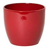 innaGLAS INNA-Glas Grand Cache-Pot, céramique, Rouge vin, 22,5cm, Ø25cm - Pot Fleurs/Pot céramique