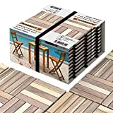 Interbuild Acacia Tuiles de terrasse en bois dur 30 × 30cm 10 TUILES = 0,9 m² par PACK Pour Patio ...