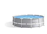 Intex kit piscine prism frame ronde tubulaire (ø)3,66 x (h)1,22m Gris/Blanc