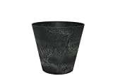 Ivyline Artstone Pot de Fleurs, Bac à Plante Claire, résistant au Gel et ultraléger, Noir, 27x24cm