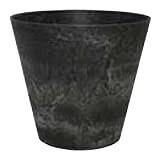 Ivyline Artstone Pot de Fleurs, Bac à Plante Claire, résistant au Gel et ultraléger, Noir, 22x20cm