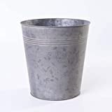 Jinfa | Pot en métal galvanisé | Zinc | Hauteur: 16 cm, Ø 22 cm | 1 Pot en métal ...