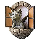 Jolie sculpture de dragon de cour, statue de dragon en résine, décoration d'intérieur, porte de fée, décoration de jardin, maison ...