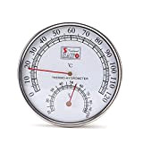 JumpXL Thermomètre à cadran en métal avec cadran Hygromètre à vapeur, sauna, salle de bain et sauna