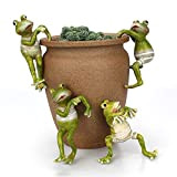 JYCRA Lot de 4 mini grenouilles grimpantes en forme de grenouille - Décoration en pot pour bureau, maison, jardin