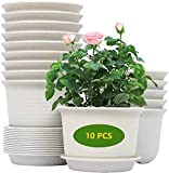 KAHEIGN 10 Pièces Pots De Fleurs en Plastique, 15 Cm Épaissir Pots De Fleurs Conteneur De Plantes Pot De Jardinage ...