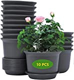 KAHEIGN 10 Pièces Pots De Fleurs En Plastique, 15cm Épaissir Pots De Fleurs Conteneur De Plantes Pot De Jardinage D'intérieur ...