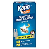 KAPO Cassettes Mites et Larves - 2x - Idéales pour éliminer les Mites des Vêtements - Agit Immédiatement - Témoin ...