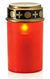 KELOPEST® Lampe funéraire LED rouge ou blanc avec batterie et durée d'éclairage de 6 mois – Bougie funéraire LED avec ...