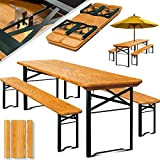 KESSER® Ensemble Table et bancs de Brasserie Set de Meubles de Jardin 3 pièces | Pliable 170 x 46 x ...
