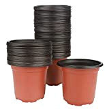 KINGLAKE 100 pièces de 10 cm (diamètre) Pots de Fleurs en Plastique Souple, Pots de graines, Pots de pépinière, Pots ...