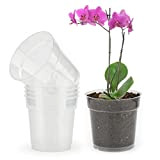 KINGLAKE 6 pièces Pot de Fleurs Plastique Transparent Pot de Fleurs extérieur Pot de Fleurs pépinière, adapté pour Balcon intérieur, ...