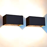 Kingwen 2 Pack Applique Murale Interieur/Exterieur 20W Avec Angle de Faisceau Réglable Appliques Murales LED 3000K Blanc Chaud Lampe Murale ...