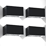 Kingwen 4 Pack Applique Murale Interieur/Exterieur 20W Appliques Murales LED 6000K Blanc Froid Applique Murale Exterieur Angle de faisceau réglable ...